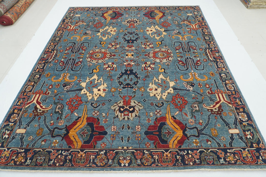 8x10 Blue Bidjar Afghan Hand knotted Oriental Rug - Yildiz Rugs