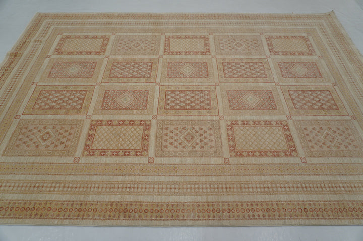 7x10 Beige Vintage Bakhtiari Afghan Hand Knotted Oriental Rug - Yildiz Rugs