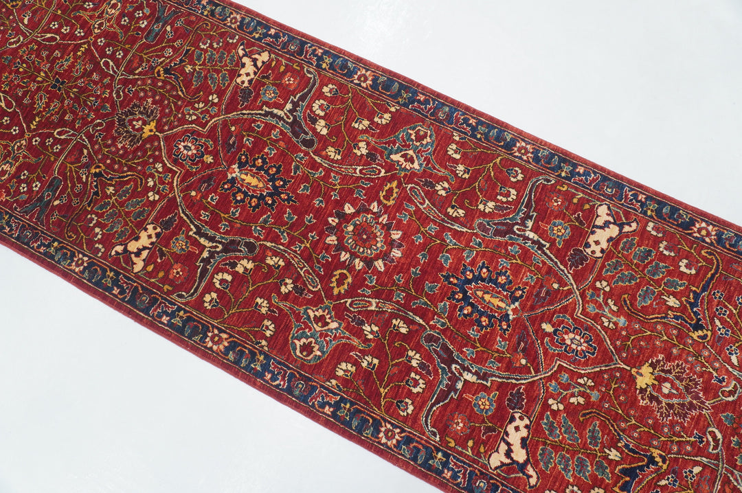 14 ft Deep Red Bidjar Afghan Hand knotted Long Oriental Runner Rug - Yildiz Rugs