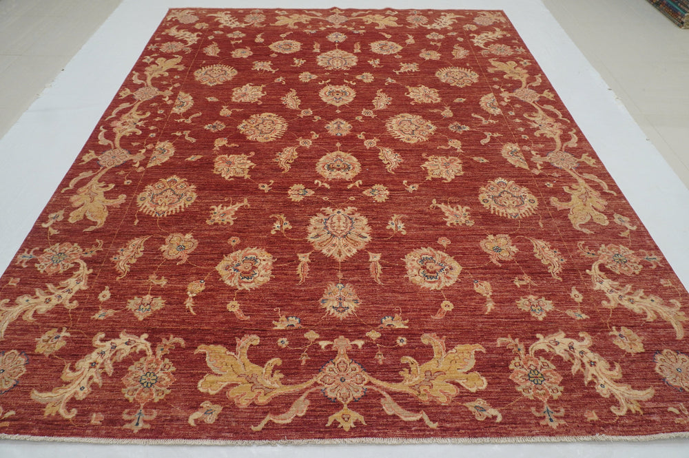 8x10 Red Vintage Chobi Afghan Hand knotted oriental Rug - Yildiz Rugs